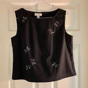 Lord & Taylor Charcoal Grey Top